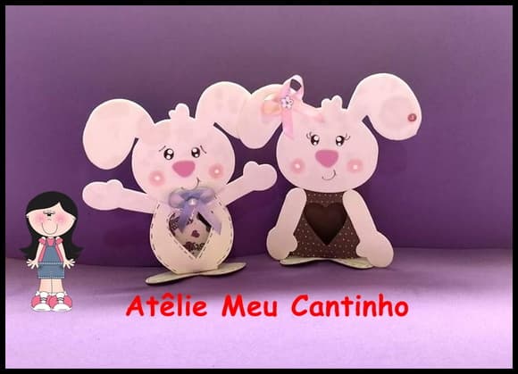Porta bombom coelhinho