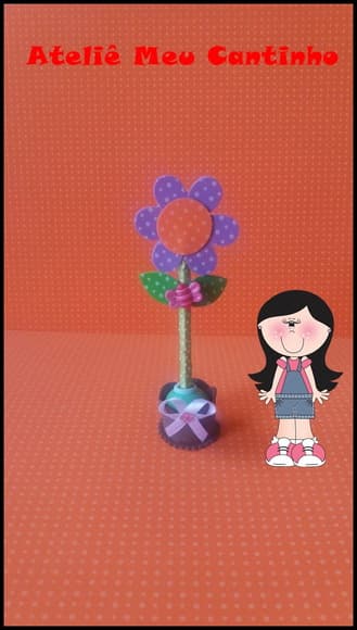Caneta decorada florzinha