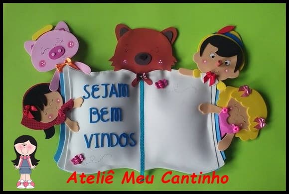Placa de sala de aula contos de fadas