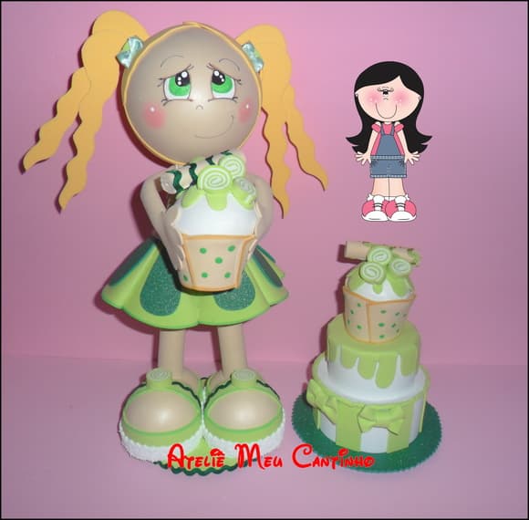 Fofucha cupcake limãozinho 3d