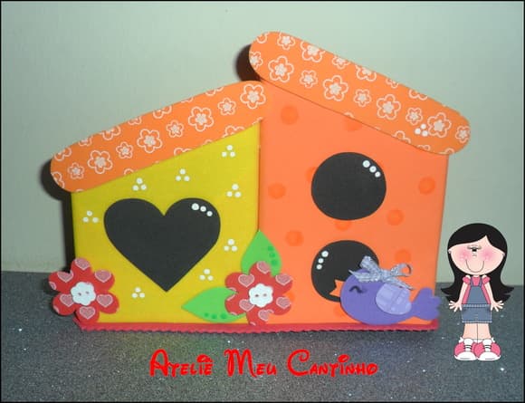 Porta trecos casinha de passarinho