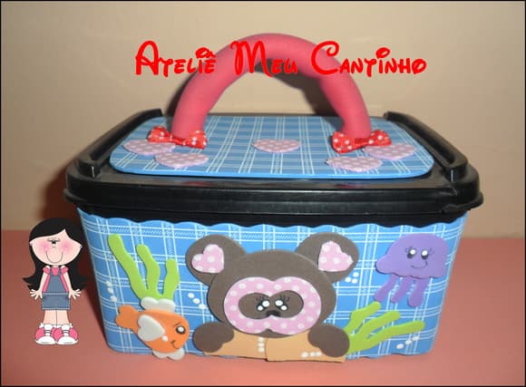 Pote de sorvete decorado ursinho