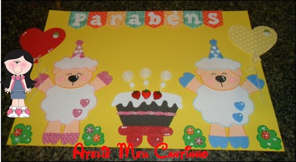 Cartaz aniversariantes ovelhinha