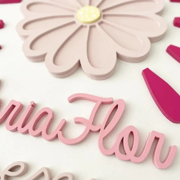 Mêsversário Flor 12 Pétalas + Nome Personalizado do Seu Bebê