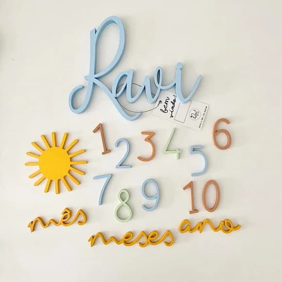 Combo: Kit Mesversário + Nome Personalizado 25cm