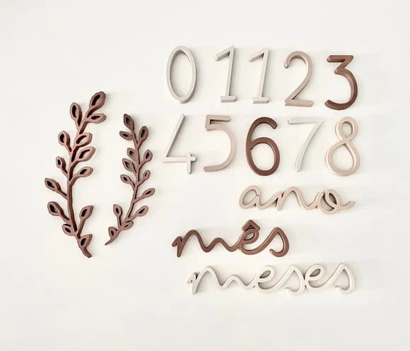 Kit Mesversário Minimalista - Fundo para Foto do Bebê