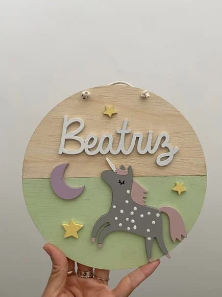 Enfeite Porta de Maternidade Personalizado - 20cm x 20cm