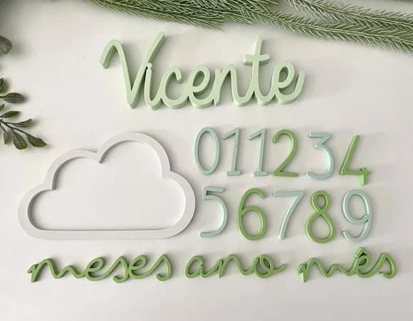Combo: Kit Mesversário + Nome Personalizado 25cm