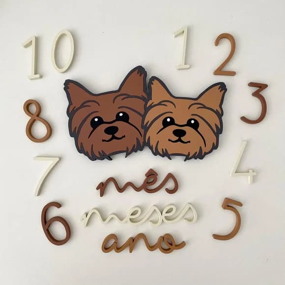 Kit Mesversário - Arco-íris - Cachorrinho Personalizado
