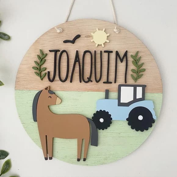 Enfeite de Porta de Maternidade 100% Personalizável - 30 X30