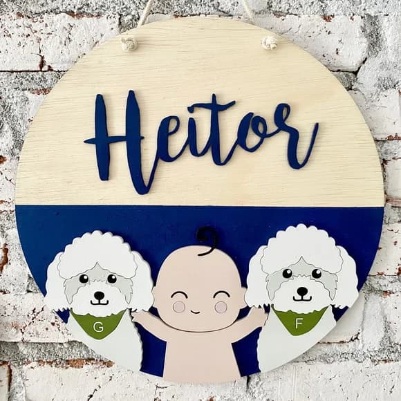 Enfeite Personalizado Maternidade - 30cm x 30cm
