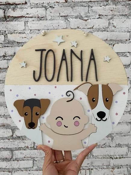 Enfeite Porta de Maternidade - Cãozinho - Frete Grátis