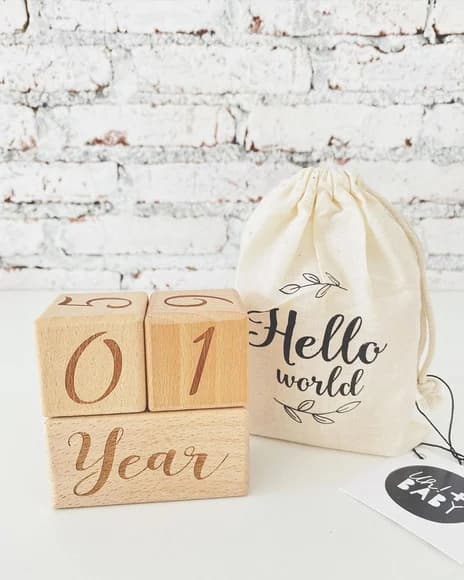 Kit Mesversário - Madeira Maciça - Cubo - Frete Grátis