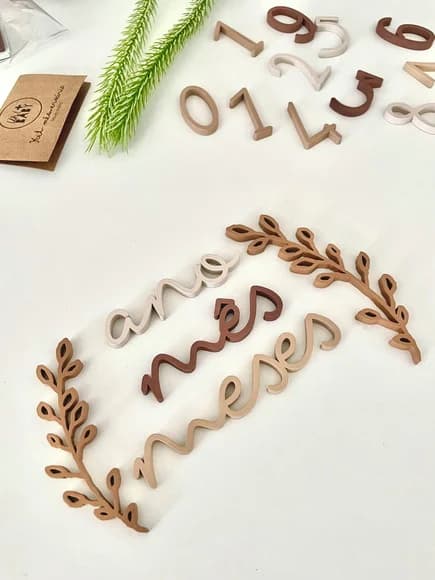 Kit Mesversário - Modelo Raminhos - Chocolate