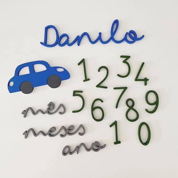 Novo - Kit Mesversário - Modelo Carrinho Azul - Menino