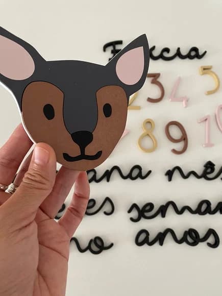 Combo: Mesversário + Nome Personalizado - Cachorrinho 15cm