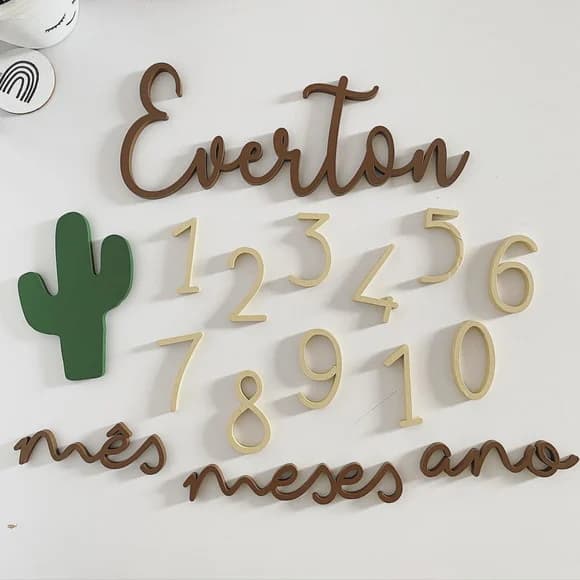 Combo: Kit Mesversário com Nome Personalizado de 25cm
