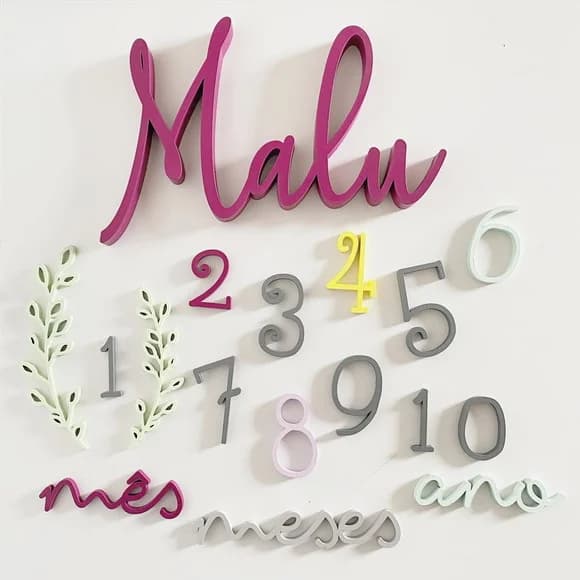 Combo: Kit Mesversário + Nome Personalizado de 25cm