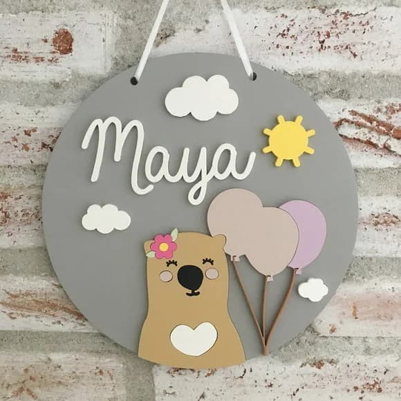 Enfeite Porta De Maternidade Personalizado - 20cm X 20cm
