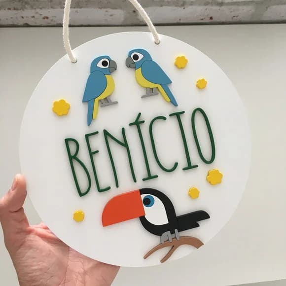 Enfeite Porta De Maternidade Personalizado - 20cm X 20cm