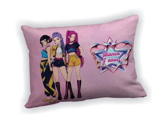 Lembrancinha Mini Almofada 18x28cm Guerreiras do K-pop