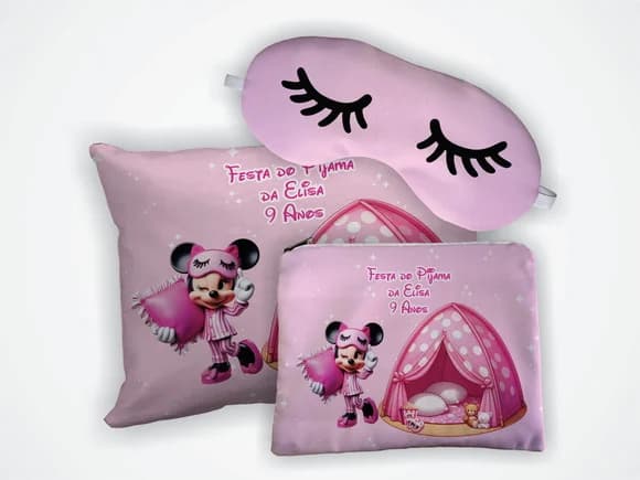 Kit Lembrança Aniversário Minnie Festa Noite do Pijama