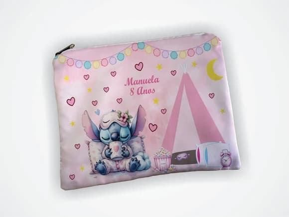 Lembrancinha Necessaire 19x13cm Festa Pijama Stitch
