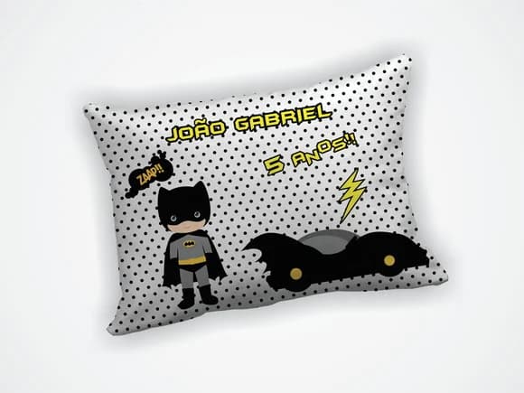 Lembrança Mini Almofada 18x28cm Personalizada Batman