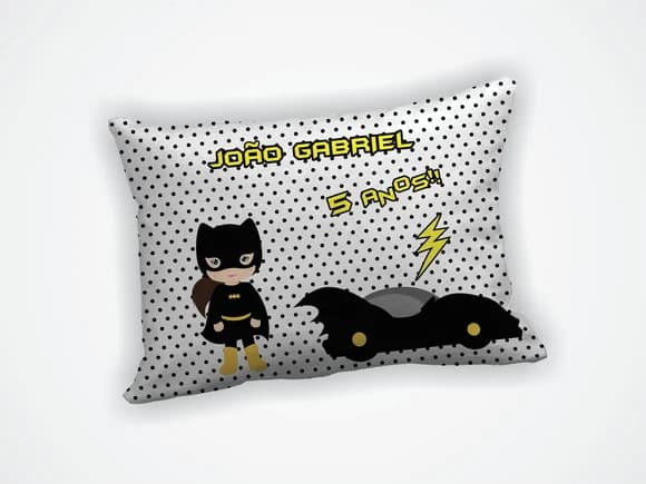Lembrança Mini Almofada 18x28cm Personalizada Batman