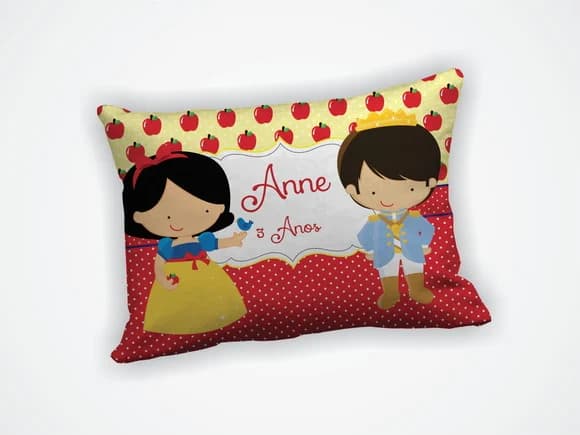 Lembrança Almofada 18x28cm Personalizada Branca de Neve