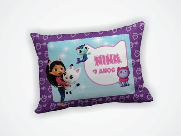 Lembrança Almofada 18x28cm Personalizada Casa Magica Gabby