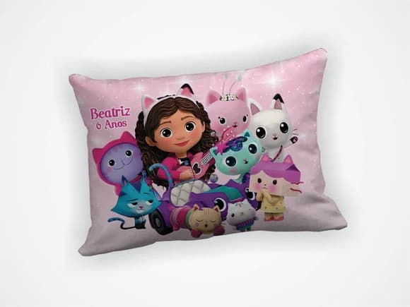 Lembrança Almofada 18x28cm Personalizada Casa Magica Gabby