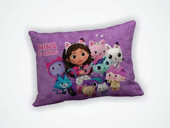 Lembrança Almofada 18x28cm Personalizada Casa Magica Gabby