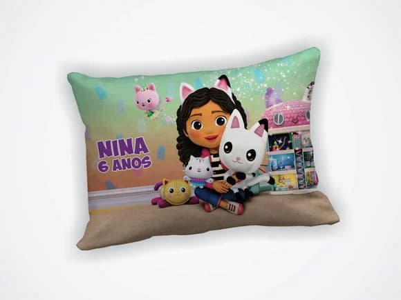 Lembrança Almofada 18x28cm Personalizada Casa Magica Gabby