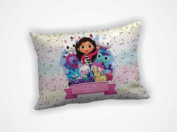 Lembrança Almofada 18x28cm Personalizada Casa Magica Gabby