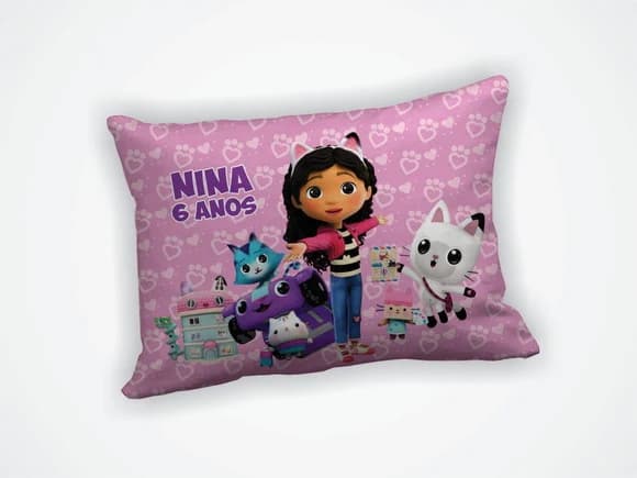 Lembrança Almofada 18x28cm Personalizada Casa Magica Gabby