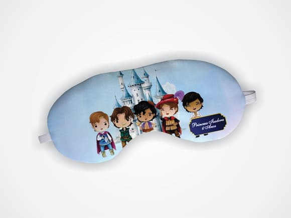 Lembrancinha Mascara de Dormir Personalizada Príncipes