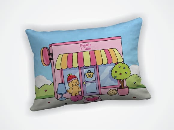 Lembrancinha Mini Almofada 18x28cm Personalizad Bobbie Goods