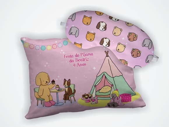 Kit Mini Almofada 18x28cm + Mascara de Dormir Bobbie Goods