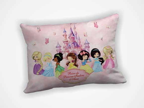 Lembrancinha Mini Almofada 18x28cm Personalizada Princesas