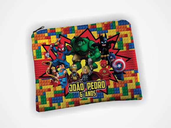 Lembrancinha Lego Super Heróis Necessaire