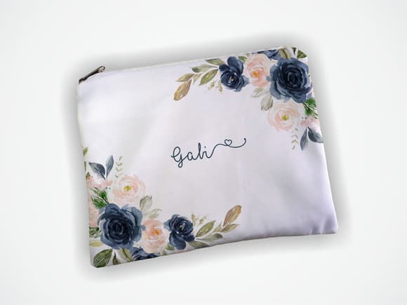 Necessaire 19x13cm Madrinha Floral Azul