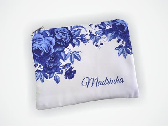 Necessaire 19x13cm Madrinha Floral Azul