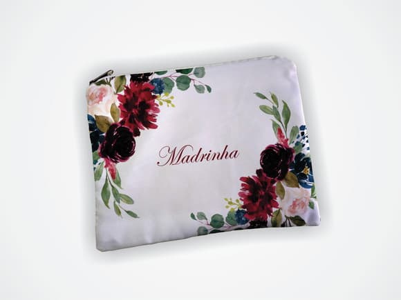 Necessaire 19x13cm Madrinha Marsala e Azul