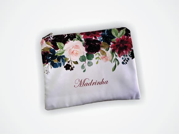Necessaire 19x13cm Madrinha Marsala e Azul