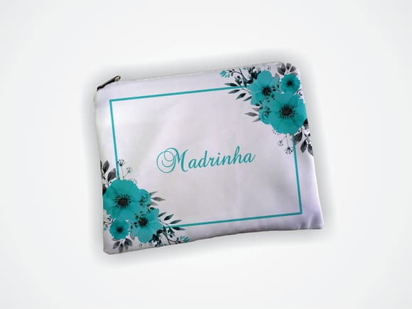 Necessaire 19x13cm Madrinha Floral Verde
