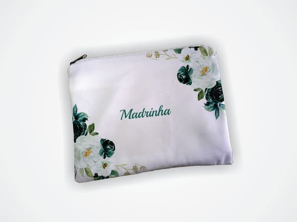 Necessaire 19x13cm Madrinha Floral Verde
