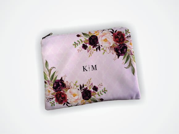 Necessaire 19x13cm Madrinha Marsala e Rosa