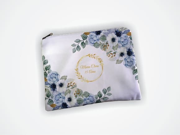 Necessaire 19x13cm Madrinha Floral Azul