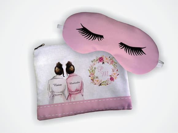 Kit Necessaire + Mascara Madrinha Rosa
